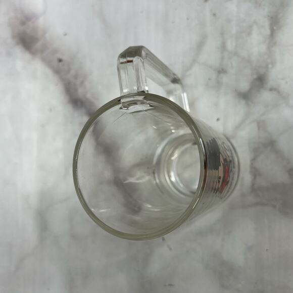 Vintage Mickey Mouse Glass Mug Heavy Bottom 70s Clear Disney Productions - Picture 2 of 3